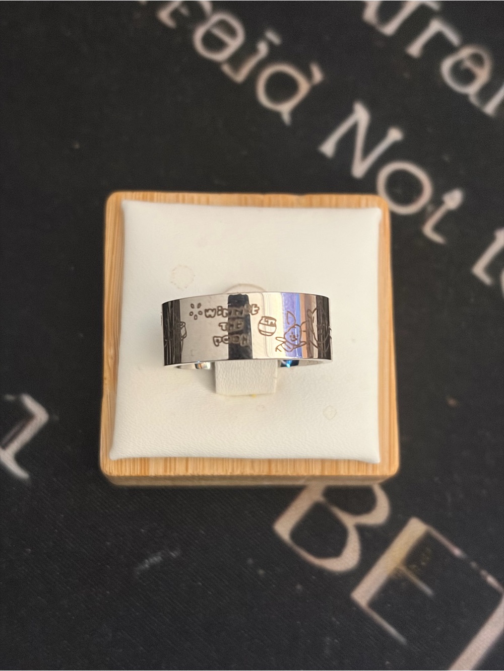 Silver Engraved Wide Band Ring - Women's Jewelry size 7